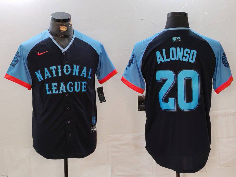 Men New York Mets 20 Alonso Blue All star 2024 Nike MLB Jersey style 1